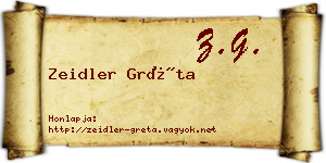 Zeidler Gréta névjegykártya